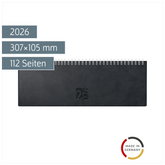 Querterminbuch Mod. ac-Wochenquerterminer 2026 | 307×105 mm, Kunstleder, schwarz